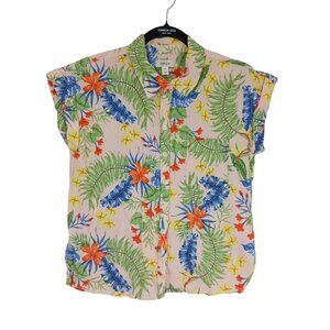 Style & Co Shirt Size M Womens Tropical Floral Button-Up